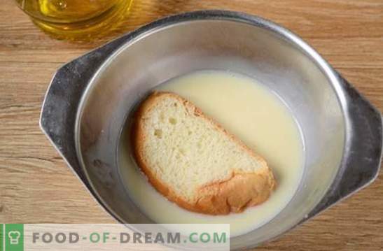 Croutoner med mjölk i ett ägg: mellanmål på fem minuter! Hur man lagar croutoner med mjölk i ett ägg: ett steg för steg fotorecept