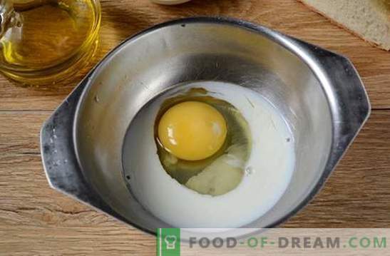 Croutoner med mjölk i ett ägg: mellanmål på fem minuter! Hur man lagar croutoner med mjölk i ett ägg: ett steg för steg fotorecept
