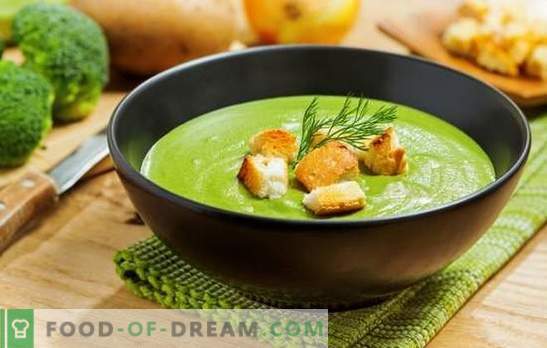 Broccoli puré soppa - för hälsa, sinne och vacker figur. Recept för broccoli gräddesoppa med grädde, ost, kyckling, svamp
