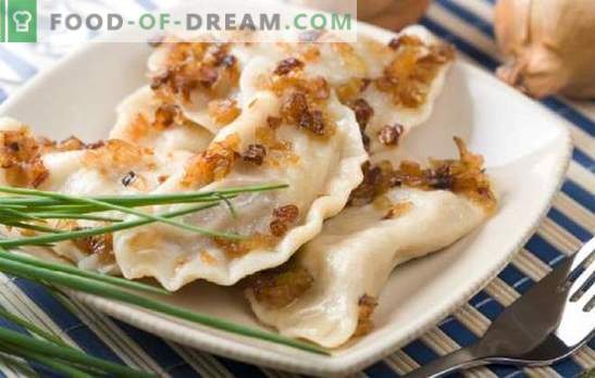 Lenten dumplings - laga minst varje dag! Olika alternativ för fyllningar för magert dumplings: söt och salt