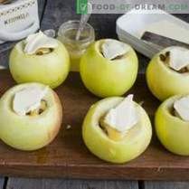 Bakade äpplen med honung och torkade frukter