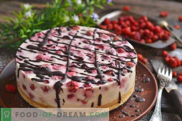 Cheesecake med jordgubbar utan bakning