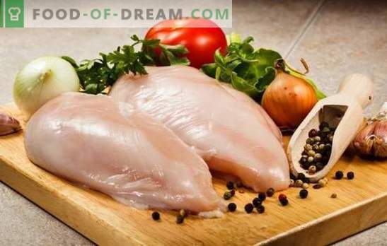 Vad lagar kycklingfiléerna snabbt och gott? Matlagning kycklingfilé utsökt rulle, spett i ugnen, snabb och enkel sallader