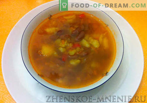 Zupa ar zemnieciskām pupiņām - recepte ar fotogrāfijām un soli pa solim