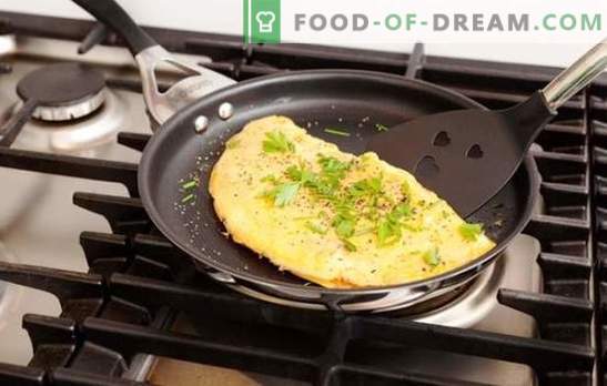 Omelett med mjölk i en panna - snabb och enkel recept. Hur man lagar en omelett med mjölk i en stekpanna med korv, ost, grönsaker