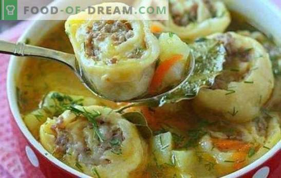 Lata dumplings är en favoriträtt. Metoder för att laga lata dumplings: från pitabröd, i gräddfil, med kål, med grönsaker