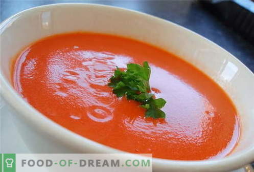 Tomatssoppa - de bästa recepten. Hur man ordentligt och lagar tomatsoppa.