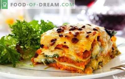 Lasagne med ost är en annan bit senora! Receptar olika lasagne med ost och skinka, svamp, tomater, kyckling