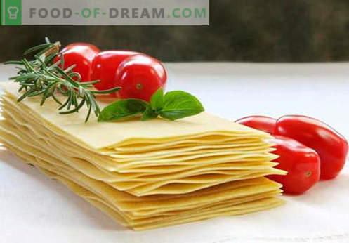 Lasagne deg - rätt recept. Hur man snabbt och gott kokar degen för lasagne.
