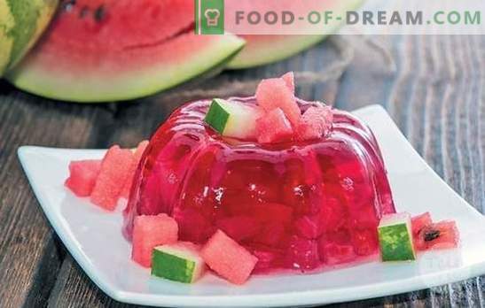 Uppfriskande vattenmelongelé - ett urval av lätta desserter för barn och vuxna. Hur man gör en vattenmelongelé för semestern och förbereda sig på vintern