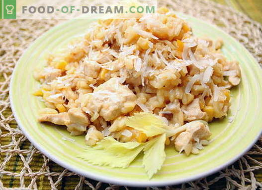 Kyckling risotto - de bästa recepten. Hur till rätt och god mat risotto med kyckling.