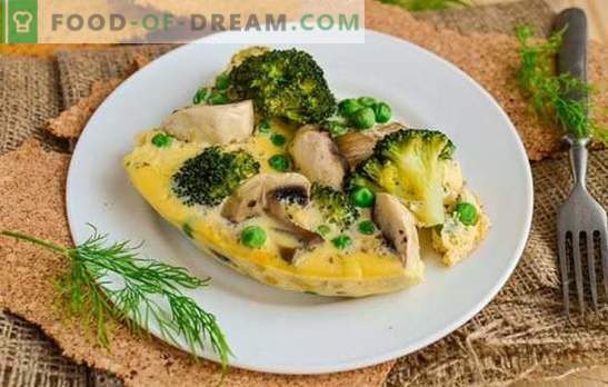 Omelett med svampar - Ryska köket med fransk accent. Varianter av matlagning omelet med svamp