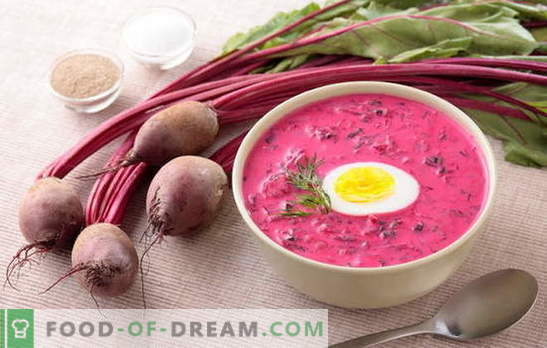 Enkla kalla soppor: rödbetorssoppa på kefir. Bakade, kokta och råbetor - grunden för rödbetor kefir