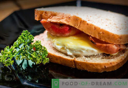 Äggsmörgåsar är de bästa recepten. Hur man snabbt och gott kokar smörgåsar med ägg.