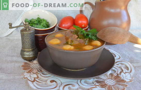 Armeniska soppor är mästerverk bland de första kurser. Recept Armeniska soppor med grönsaker, linser, bönor, yoghurt, köttbullar