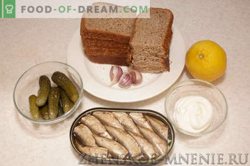 Festliga smörgåsar - recept med foton och steg-för-steg-beskrivning