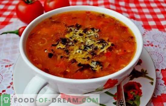 Soppa med tomater - en klassiker. Världs recept för att laga soppor med tomater: välsmakande, hälsosam, ovanligt
